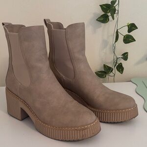Dolce Vita Taupe Chelsea Platform Booties